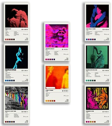 generisch TV Poster Girl Album Cover Limited Edition Posters (Set of 8) Unframed 8inch X 12inch(20 X 30cm) Room Aesthetic Scannable Song Code Music Posters