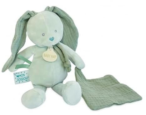 Pantin Hase mit Kuscheltier, Salbeigrün