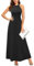 STYLEWORD Women's Black Sleeveless Off Shoulder Elegant Summer Dress Halter Neck Maxi Long Dress (Black,M)