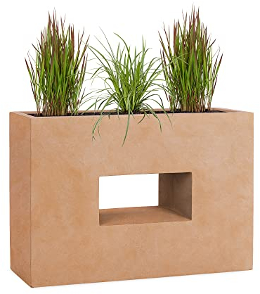 Pflanzwerk® Pot de Fleur Fibre de Verre Vista Terre Cuite 52x75x27cm *Jardinière antigel* *Protection UV* *Qualité européenne*