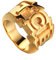 HIJONES Herren Edelstahl Fashion Brief TCB Carven Ring 3 Farben Gold, Größe 54