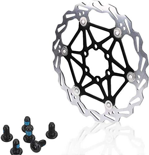 Bike Disc Brake Rotor, 160mm 180mm 203mm Disc Brake Rotor Bike Stainless Steel Bike Rotor with 6 Bolts, Floating Brake Disc Bicycle Brake Pad for Mountain Bike, BMX (203mm-Black)