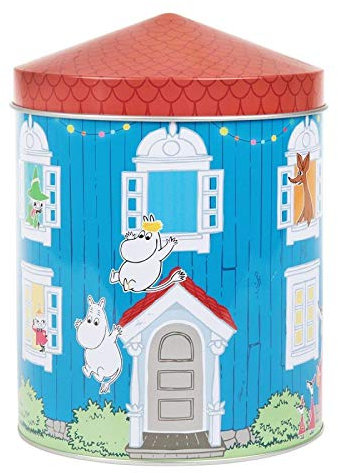Vorratsdose Moomin House Vorratsdose mit Deckel - Kaffeedose/Teedose/Bleistiftdose aus Metall, 13,5 x 19 x 13,5 cm