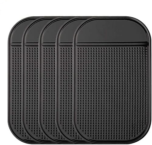 rutschfeste Auto-Armaturenbrett-Matte, Bysameyee 5er-Pack Anti-Rutsch-Klebefolie Extra-Dickes Armaturenbrett für Radarwarner, Handy, Schlüssel, Glas, Spiegel, Metall, GPS, Münzen