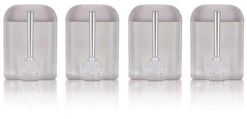 Bestlivings 20 Stück Transparente Selbstklebende Haken für Vitragestangen, Gardinenstangen, Vorhangstangen, Bistrostangen