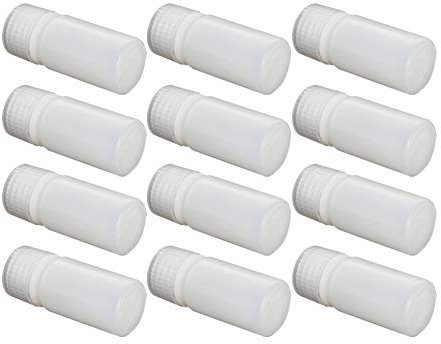 Othmro Kunststoff-Flaschen für chemische Reagenzien, 15 ml, rund, für Proben, mit Deckel, Weiß, 12 Stück