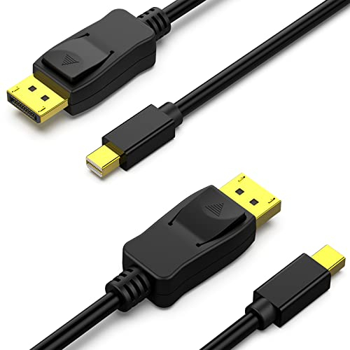 BENFEI Mini DisplayPort to DisplayPort 1.8 Meter Cable 2 Pack, Mini DP(Thunderbolt Compatible) to DP Male to Male Cable Gold-Plated Cord, Supports 4K@60Hz, 2K@144Hz