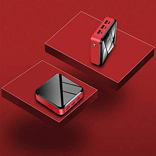 2020 New Portable Mini Size Wireless Power Bank with Torch 10,000mah Black/Red (Red)
