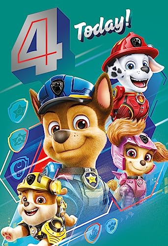 Danilo Promotions LTD Paw Patrol Offizielle Geburtstagskarte, Alter 4 Geburtstag