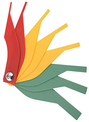 Hsthe Sea Medidor de Pastillas de Freno, 8 en 1, medidor de Grosor, Herramienta de Regla de Medida, Forro de palpador de Pastillas de Freno automotriz, Grosor de Forro de Freno SAE y Calibre métrico