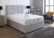 Comfy Deluxe LTD Velvetto Ottoman Gas Lift Divan Bed With Vertical Lined Headboard | Foot Lift Open Ottoman Bed | Base And Headboard Only (Silver, 5.0FT King Size)