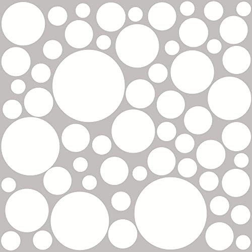 PREMYO 60 Punkte Wandsticker Kinderzimmer Mädchen Jungen - Wandtattoo - Wandaufkleber Selbstklebend Weiß