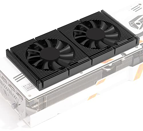 GPU Backplate Memory Radiator Aluminum Heatsink Cooler with Dual 70mm 4Pin PWM Cooling Fan for Graphics Card RTX 3090