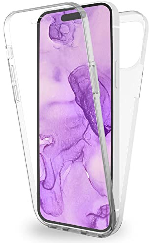 NALIA 360° Hülle für iPhone 14 Pro Max, 360 Grad - Case, Transparent