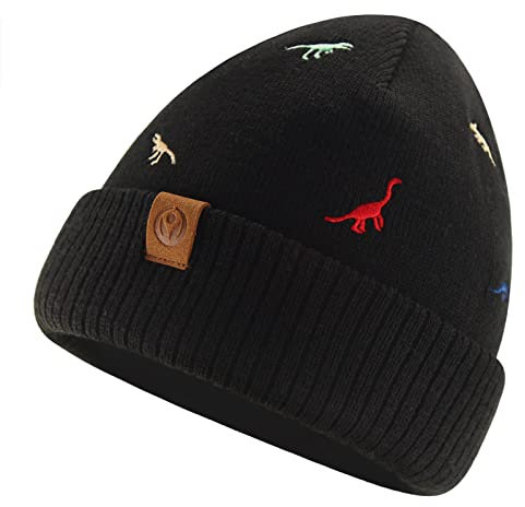 JANGANNSA Strickmütze Beanie Kinder Winter Baby Mütze Dinosaurier Neugeborene Wintermütze für Jungen Mädchen 0-8 Jahre
