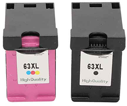 Elprico 2 Stück 63XL Tintenpatronen, Schwarze Farbpatronen Ersatzschwämme mit Großer Kapazität für HP OfficeJet 3830 3831 3832 3833