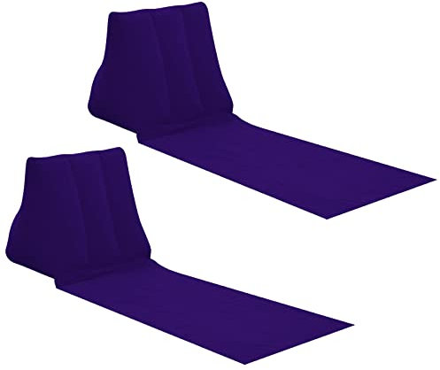 Lot de 2 coussins gonflables pour bain de soleil et de plage avec dossier - Pour voyage, camping - Violet