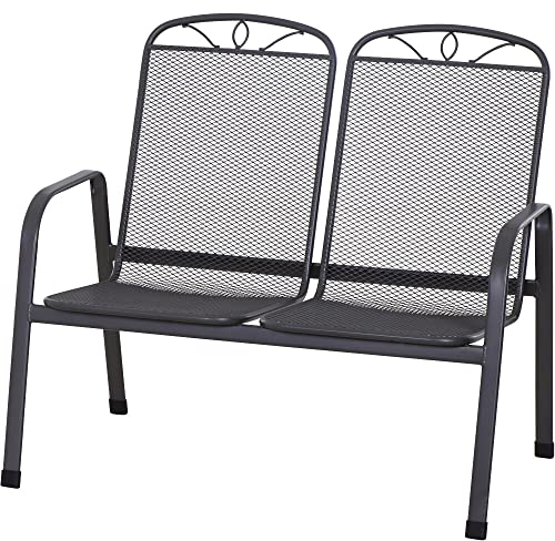 Siena Garden Elda 2er Bank matt-anthrazit Streckmetall