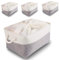 Mangata Jumbo Storage Box set of 4, Canvas Fabric Storage Baskets with Handles for Cupboards, Wardrobe, Shelves, Bathroom, Clothes, Toys, Towel (Foldable, 50x40x30 cm, Grey White)