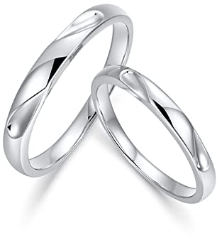 KnSam Damen Goldschmuck Ring Herren 950 Platinum, Trauringe Wassertropfen Muster Hochzeitsring Verlobungsring Gr.58 (18.5)