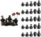 Sziqiqi Kleine Schwarz Keramik Vasen - Bulk Blumen Vase von 30 Mini Handmade Keramikvasen für Blumen Pampasgras Moderne Blumenvase Deko für Wohnzimmer Küche Büro Küche und Tisch