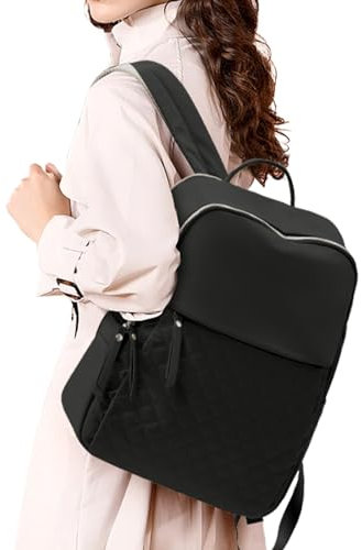 WEPLAN Zaino Donna Elegante Università e Scuola Media, Casual e Lavoro con Porta USB, Porta PC 14 Pollici Impermeabile, Nero