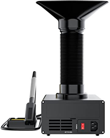 HYQNG 2 IN 1 Solder Fume Extractor Smoke Absorber Remover with Soldering Iron Station, 4 Stage Filter, Smart Hibernation DIY Soldering Fan for Soldering Workbench Work Station