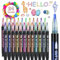 iaHOME 24 Glitzerstifte Magische Stifte - Einschulung Mädchen, Geschenke für Mädchen 4-12 jahre, Outline Stifte Metallic Zauberstifte für Scrapbooking, Basteln Mädchen, Schulanfang Geschenke