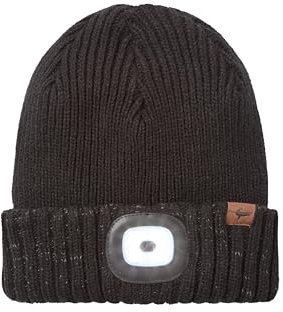 SEALSKINZ Heydon Kaltwetter-LED-Strickmütze, wasserdicht, mit Rollbündchen, schwarz, Größe L/XL