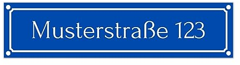 Straßenschild personalisiert 50cm x 12cm hergestellt aus robustem PVC stoß- und kratzfestes Schild in verschiedenen Farben Hausnummer Schild mit UV-Schutz (Blau)