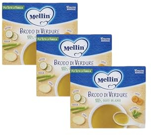 Mellin Brodo Verdure, 10 x 8g (Confezione da 3)