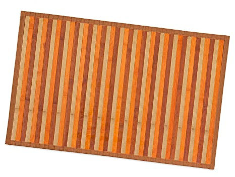 emmevi Tapis en bambou en bois, antidérapant, tapis de sol en bambou, cuisine, salle de bain, dégradé, 40 x 65 cm, beige