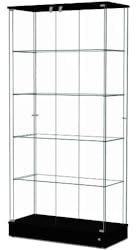 ALBO Glasvitrine für Modelle Ausstellung Sammelkollektion | 90x41x190 | Stand Schlüsselabschliessbar (Schwarz)