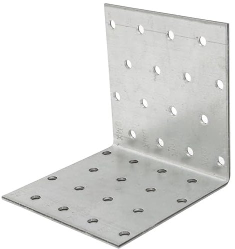 Heavy Duty 2mm Galvanised Steel Angle Bracket - Metal Corner Braces for Joining, Bracing, and Reinforcing Pack of: 10 Size: 80x80x80x2mm