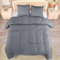 Utopia Bedding Bettwäsche 200x200 Set - Mikrofaser Polyester Bettbezug 200x200 cm + 2 Kissenbezüge mit Gefälteltem Saum 80x80 cm - Grau
