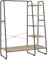 VASAGLE Kleiderständer, Garderobenständer, 45 x 120 x 160 cm Garderobe, Kleiderstange, Schuhablage, offener Kleiderschrank, 6 Haken abnehmbar, Schlafzimmer Flur, türkisbraun-Mattschwarz RGR116K01