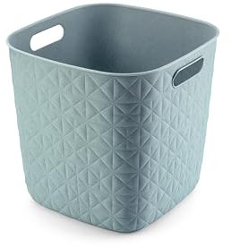 CURVER Aufbewahrungswürfel Softex 15 l – elegantes Design – leicht, stapelbar und praktisch – 70% recycelt – geräumige Größe 27 x 27 x 26 cm – Entenblau