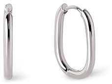 SINGULARU - Pendientes Aro Bossa. Acero y con Forma Ovalada. Pendientes Minimalistas con Cierre Congo/Click. Joyas para Mujer