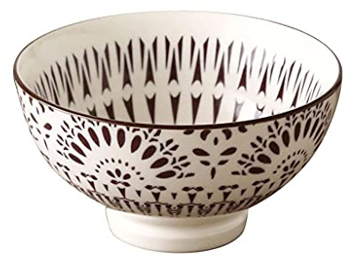 DDNGEJ Japanese Style and Wind Rice Bowl Ceramic Unglazed Anti-scalding Bowl European Simple Household Soup Bowl High-Legged