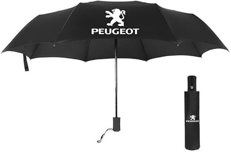 SEGSFGHD Car Umbrella, for Peugeot 107 3-door Durable Rain Windproof Portable Umbrella Travel Folding Umbrella,Black