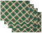 KATE SPADE NEW YORK Acrobat Plaid-Tischsets, wendbar, 100% Baumwolle, maschinenwaschbar, Grün/Rot, 33 x 48,3 cm, 4 Stück
