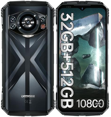 DOOGEE S118 Versione Aggiornata Rugged Smartphone Android 14, 32GB RAM+512GB ROM Telefono Indistruttibile,10800mAh Cellulare Antiurto, 6.6”FHD+120Hz, 50MP+12MP Visione Notturna, G100/ IP68/4G Dual SIM