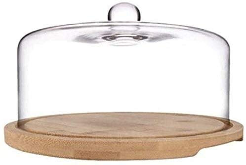 RVGOJHYF Kuchen-Ständer Kuchen Pfanne, Kuchenhalter Geschirr Steak Platte 11 Kuchenplatte, Holz Brot Dessert Tablett Glas Falafel Staub Kuppel Kann verwendet werden für Weddi