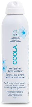 COOLA Mineral Body Sunscreen Spray SPF 30, Fragrance Free, 148ml