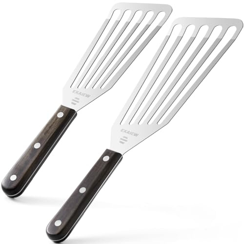 EXAIEW 2 Pcs Fish Spatula Stainless Steel,Commercial Metal Spatula Turners