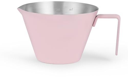 MHW-3BOMBER Espressotassen 100ml mit EdlStahlgriff, Kaffee Messglas Kännchen rostfreie Stähle Espresso-Messbecher Espresso Messbecher, Soßenbecher Dipschalen 100ml, Makrone Rosa Modell: G5739-OS