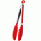 CHEFZOCO Pinzas de cocina, Pinzas de barbacoa, Pinzas para cocinar, Pinzas de acero inoxidable con silicona, Pinzas para alimentos, Pinza Ensalada, Libre de BPA, Mango Anti-Deslizante, Rojo, 34 cm