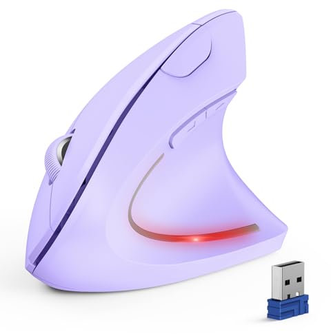 TECKNET Ergonomic Mouse, Wireless Bluetooth Vertical Mouse, 4800 DPI Silent Mouse with 6 Adjustable DPI Levels, 2.4GHz Optical Mouses, 6 Buttons Wireless Mouse for Laptop, Desktop, PC, MacBook