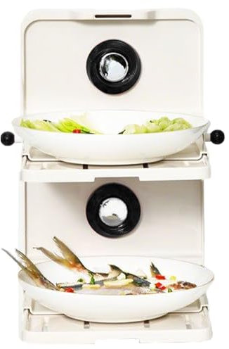 Wall Mounted Tray, Kitchen Preparation Station, Storage Tray, Prep Organiser, Kitchen Storage Rack, 2-Tier Tray, Space Saving, No Pothole, Hanging Food Bowl, M