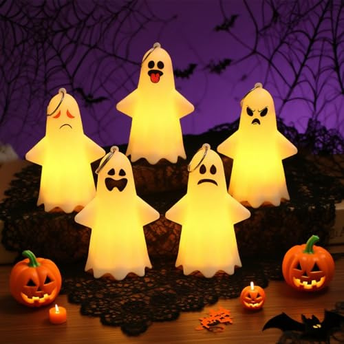 XVZ Halloween Geister Deko - 5er Pack Halloween Innen Lichterketten Geist für Party, Garten, Innen Decorations